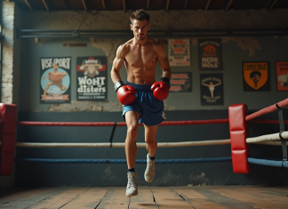 Les cinq meilleurs exercices de corde à sauter pour les boxeurs Jeune boxeur sautant à la corde dans une salle de gym