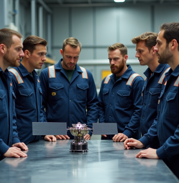 Satellites : Quels pays peuvent les lancer dans l’espace ? Groupe d'ingénieurs autour d'un satellite en atelier