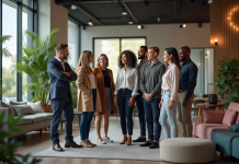 Inclusivité : comment favoriser un environnement accueillant et diversifié ? Groupe divers d'adultes dans un bureau moderne convivial