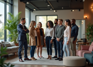 Inclusivité : comment favoriser un environnement accueillant et diversifié ? Groupe divers d'adultes dans un bureau moderne convivial