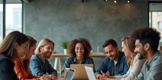 Culture numérique contemporaine : définition et enjeux à connaître en 2025 Groupe de jeunes adultes travaillant ensemble en coworking