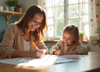 ASF sans jugement : obtenez l’allocation de soutien familial facilement ! Parent seul souriant remplissant des documents à une table lumineuse